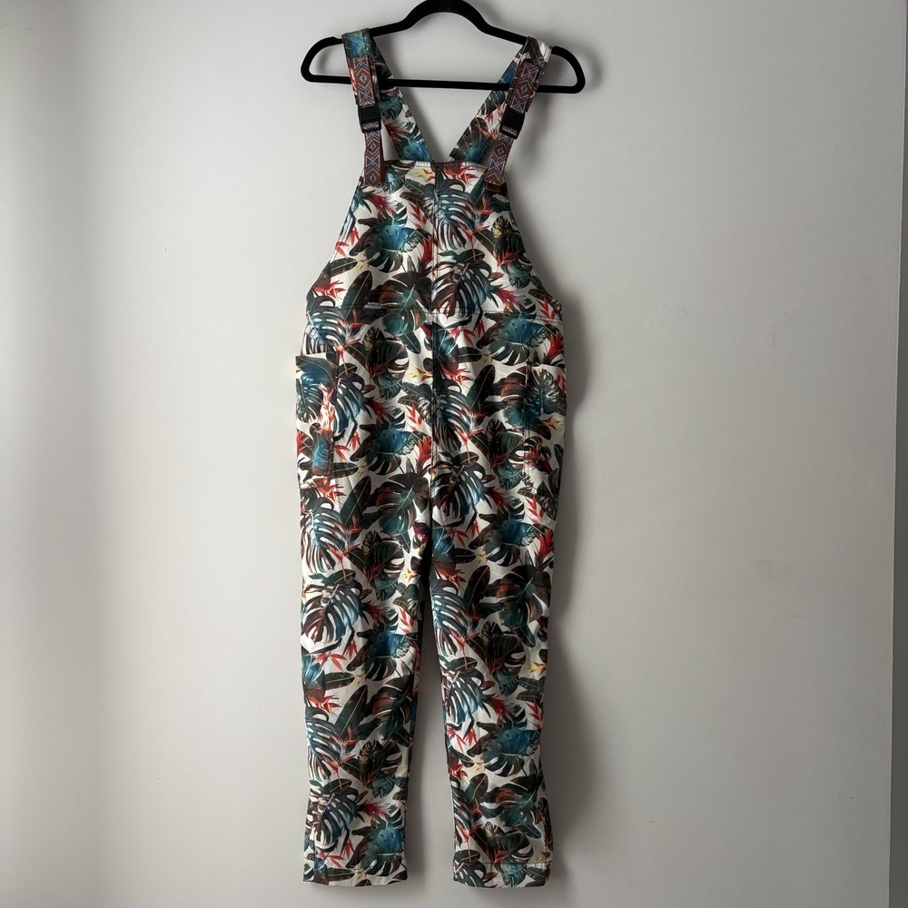 KAVU San Blas Overalls Island Canopy Size S Relaxed Fit Quick Dry Tropical Leaf